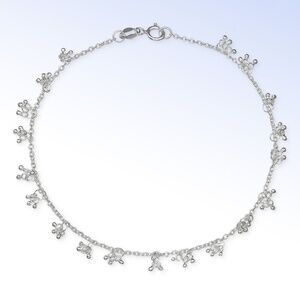 GIANI BERNINI Sterling Silver Dangle Bead CHAIN Bracelet 7.25"